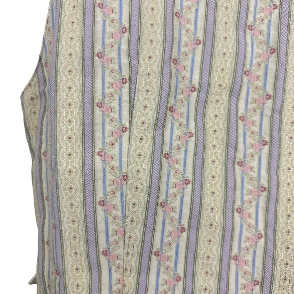 Liz Claiborne Lizsport Vintage Cottagecore Floral Pastel Vest Cotton Blend 16 - Picture 12 of 16